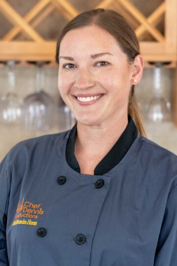 Chef Alexandra Horan in a blue chef coat.